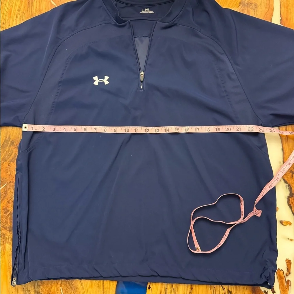 Under Armour Quarter Zip Pullover Navy Short Sleeve Golf Athletic Men’s Large
